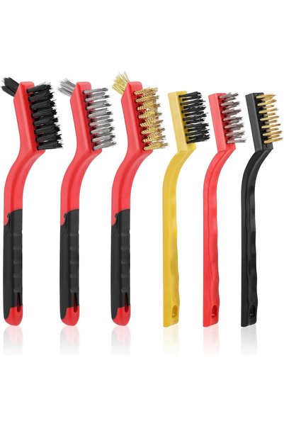 Yelajoy 6 PCS Wire Brush Set,Brass Brush,Metal Brush,Stainless Steel Nylon Br...