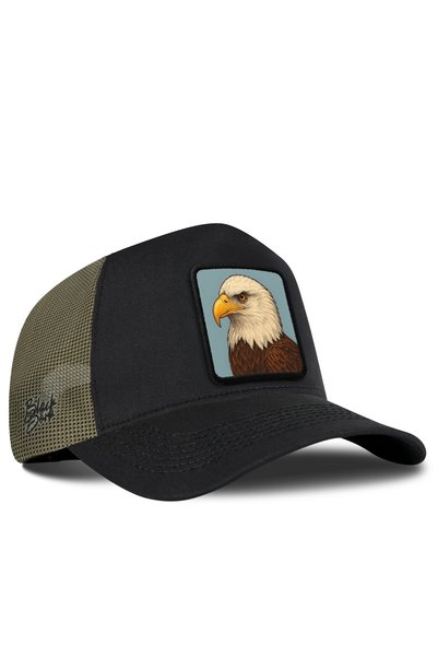 BlackBörk Șapcă Trucker de culoare kaki-negru cu logo-ul Kartal