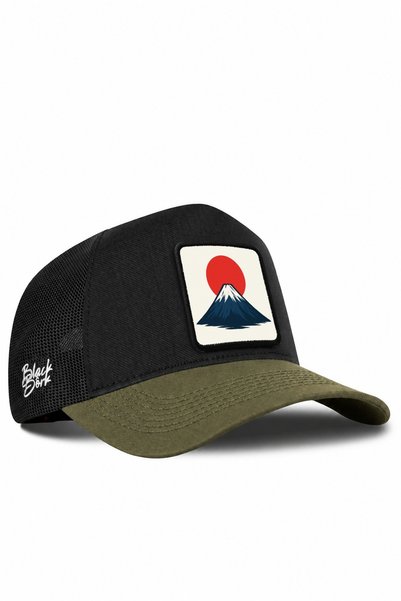 BlackBörk Japan-Logoed Cordura Khaki-Black Trucker Cap