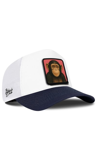 BlackBörk Șapcă Trucker albastru închis-alb cu logo de maimuță