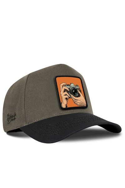 BlackBörk Black and Khaki Baseball Cap with Photographer's Logo