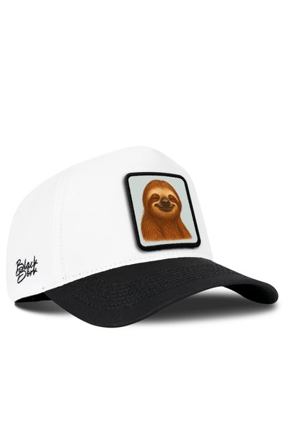 BlackBörk Șapcă de baseball alb-negru cu logo-ul animalului leneș