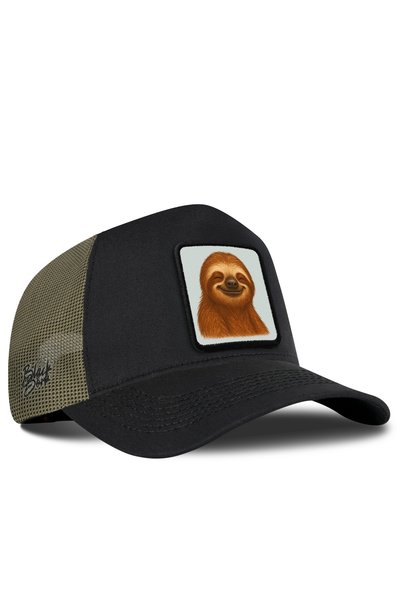 BlackBörk Șapcă Trucker de culoare kaki-negru cu logo-ul animalului leneș