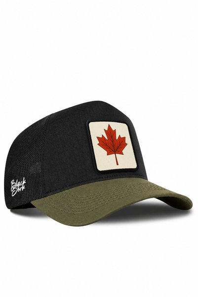 BlackBörk Cordura Khaki-Black Trucker Cap with the Canada Logo