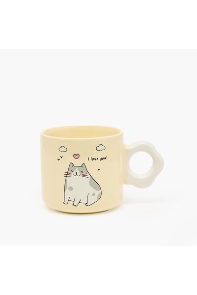 Lifestyle Cat Print New Bone China Mug with Handle - 325 ml