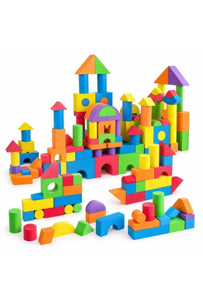 MIANQIONGFENG 92 Pieces Soft EVA Foam Building Blocks, Waterproof Constructio...