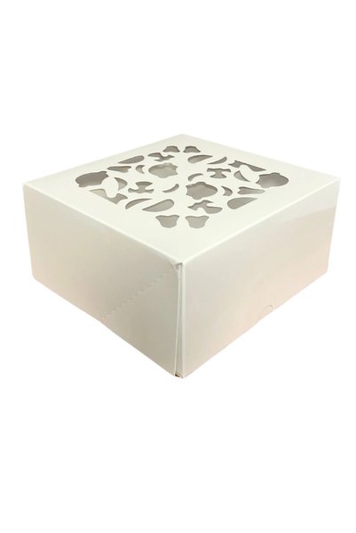 Anyta Cooking ALBA cake box with lace lid and tray - 30x30x8cm