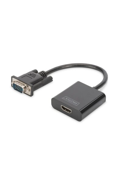 Digitus Convertor VGA-HDMI cu audio FHD și mufă de 3,5 mm