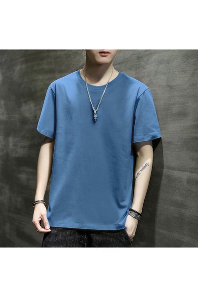 hanzhi Men T-Shirt Korean Style Slim Fit Short Sleeve