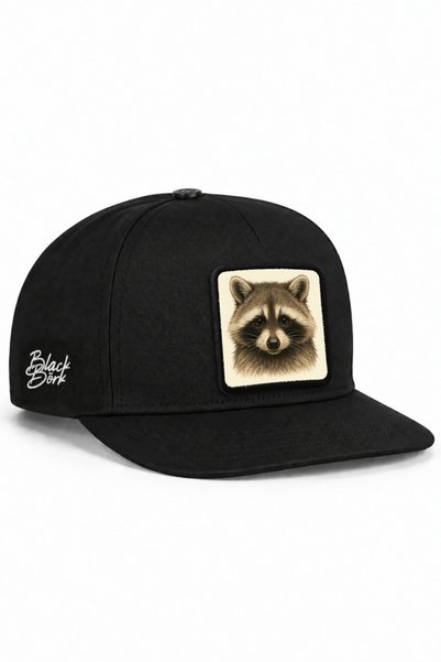 BlackBörk Șapcă hip-hop neagră cu logo-ul Rakun