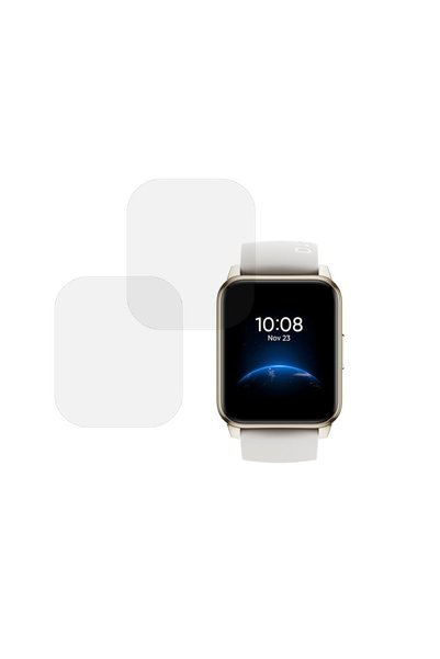 COMANDO Set of 2 x Film compatible with Realme Watch 2, Shield Full Glue, Reg...