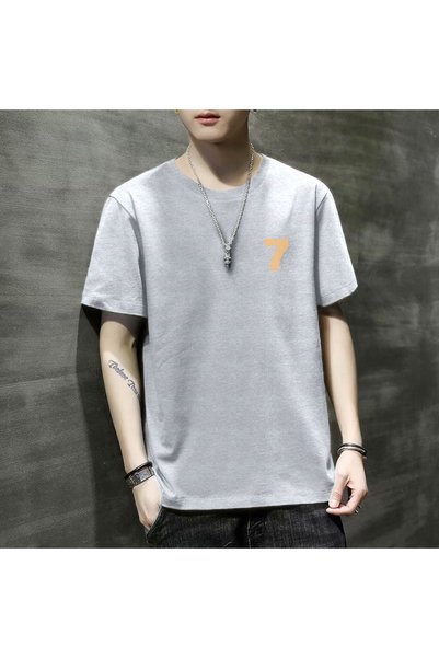 hanzhi Men T-Shirt Korean Style Slim Fit Short Sleeve