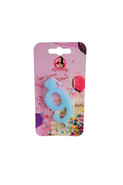 Anyta Cooking Lumanare Tort cu Sclipici - NR 9 - Albastru