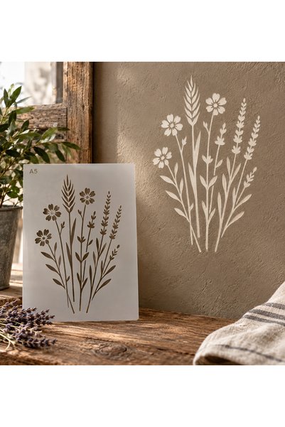 Eni Design Reusable decorative stencil - Rustic Plants (5016)