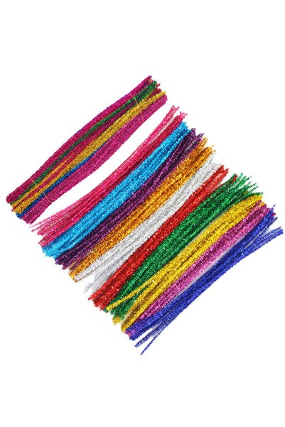 hanzhi أعواد «Glitter Twist» 100 قطعة - مادة ممتازة للأعمال اليدوية - 10 ألوا...