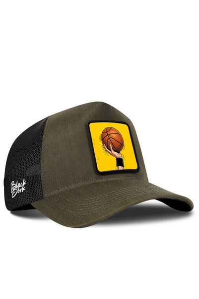 BlackBörk Basketball Logo Cordura Khaki-Black Trucker Hat