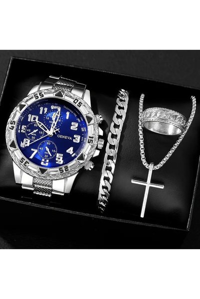 hanzhi Men Quartz Watch Steel Band Luminous Business Style 1898