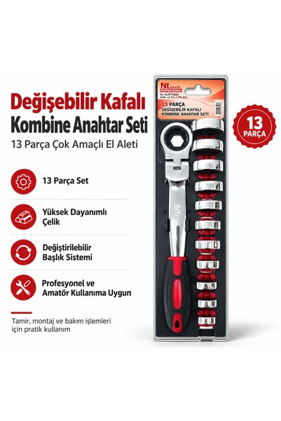 NUBLADO Professional Interchangeable-Head Combination Wrench Set—Versatile, D...