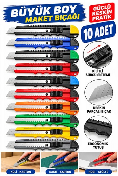 Artlantis Cuțit pentru machete din plastic, dimensiune mare, 10 bucăți Ark577...