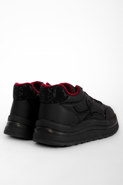 MY DERİ Guja Women's Sneakers with Stone Embellishments on the Side b4831