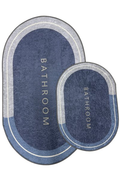 Has 1950 Punto Non-Slip Modern Oval Stylish Blue Tones, Soft and Washable Dou...