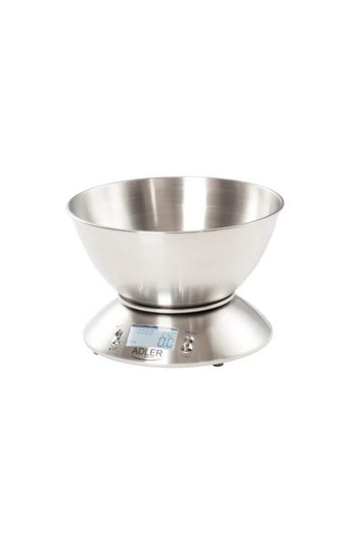adler Digital Kitchen Scale with Stainless Steel Bowl, 5 kg Capacity, 1 g Pre...