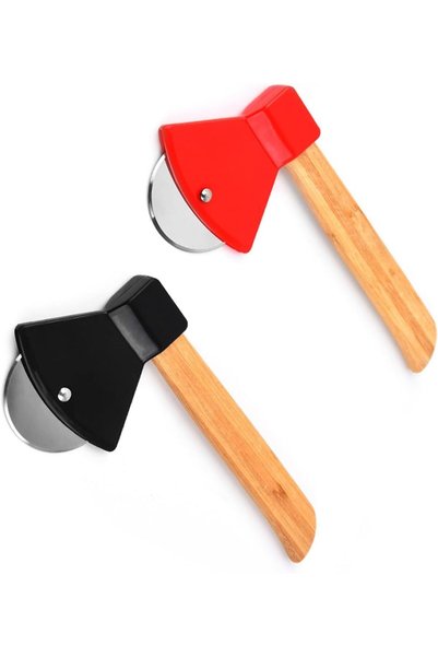 AZONEE 2Pcs Durable Axe Pizza Cutter, Sharp Stainless Steel Pizza Wheel with ...