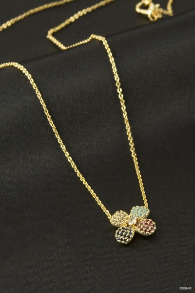 ZERO LAND SVL-SHOP Daisy Necklace with Zircon Stones (140805) Yellow