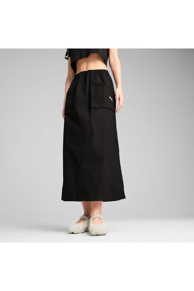 Puma FUTURE ARCHIVE ZIP-OFF MAXI WOVEN SKIRT 629784-01 Μαύρο