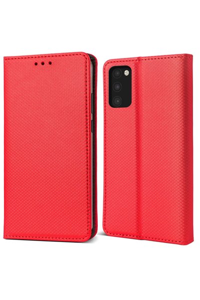 MOOZY Калъф за телефон, Moozy, Flip On, за Samsung Galaxy A02S, червен, еколо...