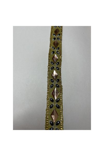 Atmosphere Fashion Decorative ribbon with gold crystals, 20 mm, 10 yards