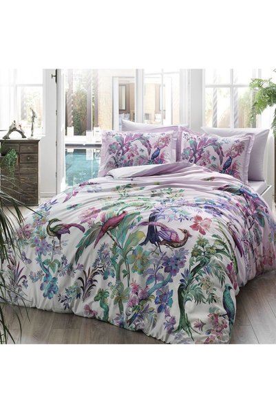 Taç Double satin bed linen, 6 pieces, Tac Delux, Digital Galena