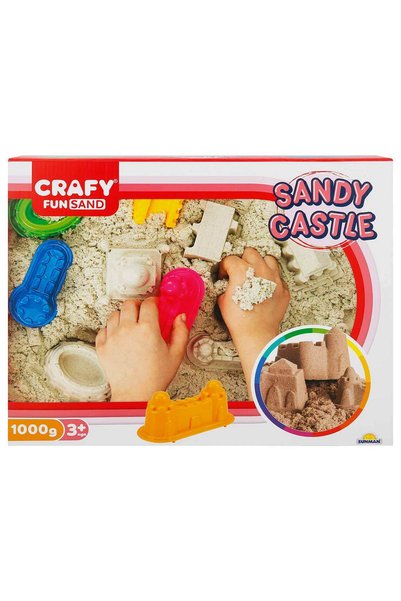 CRAFY Комплект моделиращ пясък, Fun Sand, Sany Castle, 10 части, 1кг