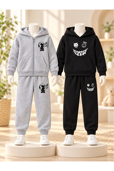 cm buseyiz Busekids Unisex 2-Piece Printed Hooded Zipper Jacket and Kangaroo ...
