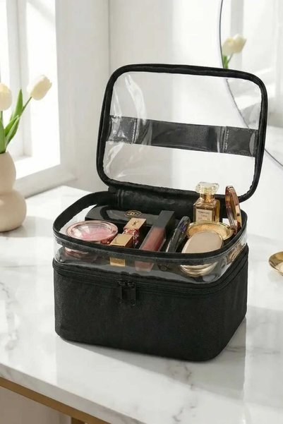 TURTİKA Women's Foldable Makeup and Travel Pouch with Two Large Compartments ...