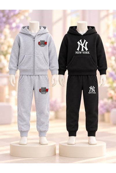 cm buseyiz Busekids Unisex 2-Piece Printed Hooded Zipper Jacket and Kangaroo ...