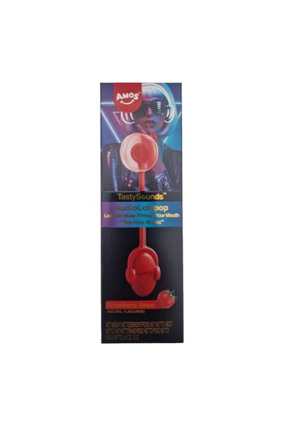 Amos Acadea cu muzica AudioLollipop Strawberry, 12g