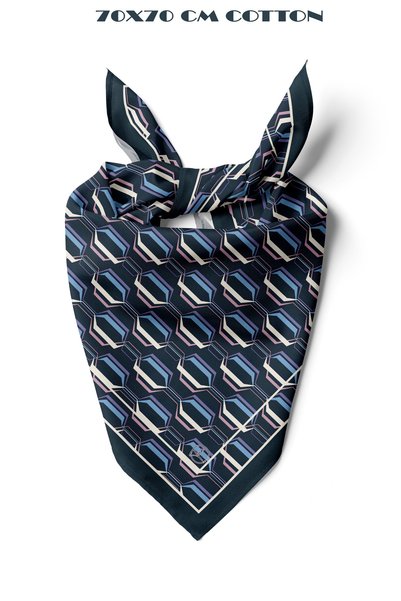 tuaipek Geo Prism Pattern 100% Cotton 70 x 70 cm Bandana/Scarf