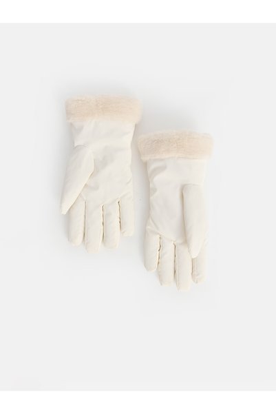 LC Waikiki LCW ACCESSORIES Ecru Solid Women's Gloves, Featuring the NEVAVM Di...