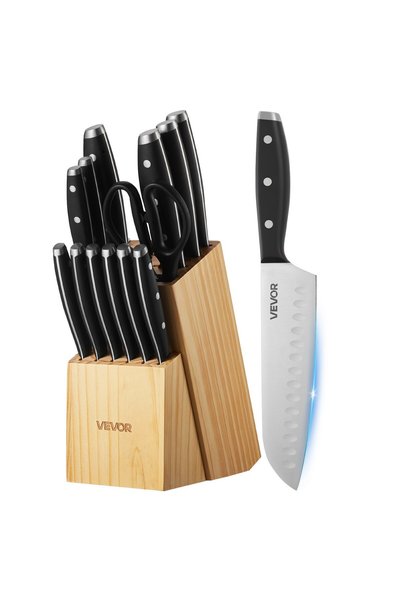 VEVOR Set de cuțite, Dimensiuni produs: 180 x 107 x 330 mm, Material: 3CR13 +...