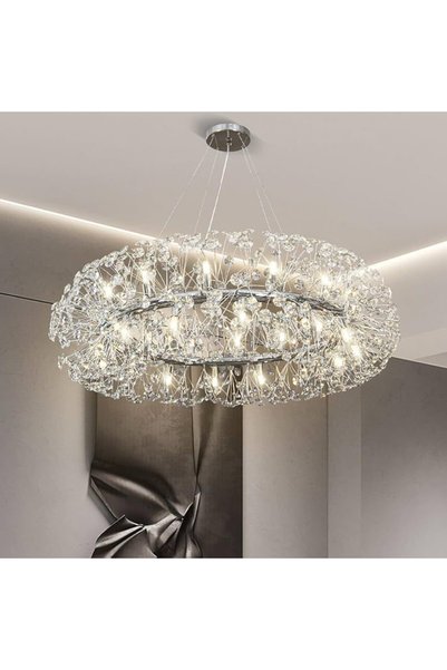 OEM Candelabru Cristal SEGOVIA Magno 12x E14, Diametru 60cm, Crom Lucios, Ina...