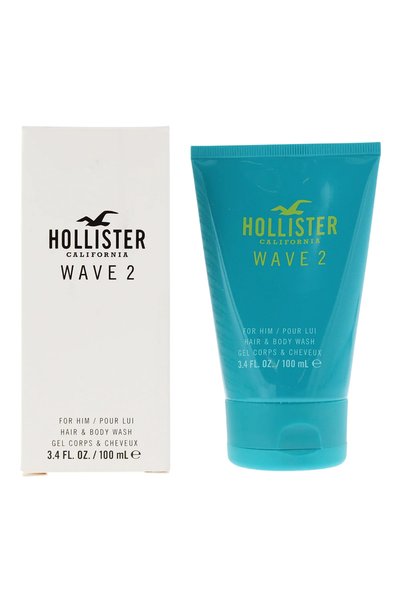 Hollister , Wave 2, Produse pentru baie, Gel de duș și șampon 2 în 1, 100 ml