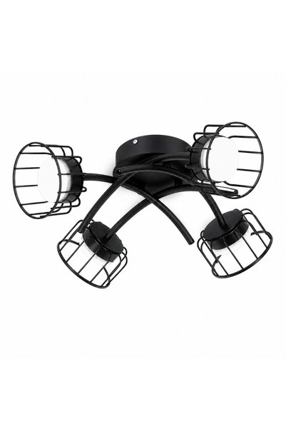 OEM Lustra EPS, 4xGX53, D57cm, Metal si Plastic, Negru