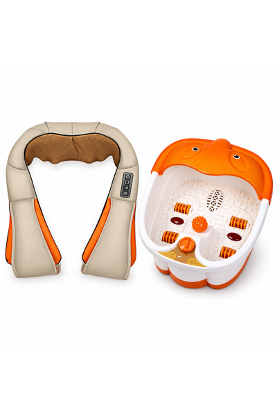 stuffix Pachet Aparat de Masaj Shiatsu 3D pentru Gât, Spate și Corp+ Aparat d...
