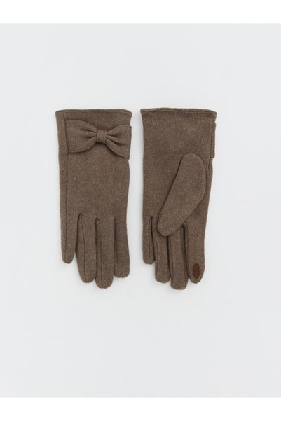 LC Waikiki Lcw Accessories Beige Felt Plain Women's Gloves with Nevavm Differ...
