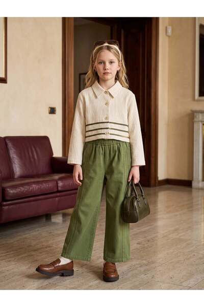 Zekids Καλοκαιρινό, λεπτό, crop πουκάμισο για κορίτσια με κουμπιά και διακοσμ...