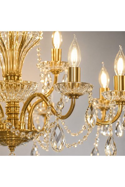 OEM NUVOLA Magno Crystal Chandelier, 15xE14, D60 cm, Gold, Adjustable Height,...