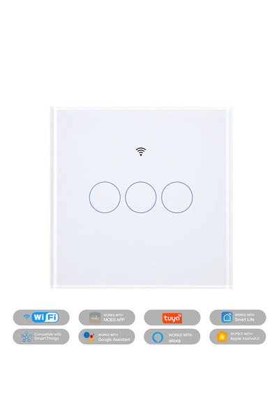 MOES MWS-EU3-WH Smart MATTER WiFi Διακόπτης φωτισμού για τριπλά τζάμια με ουδ...