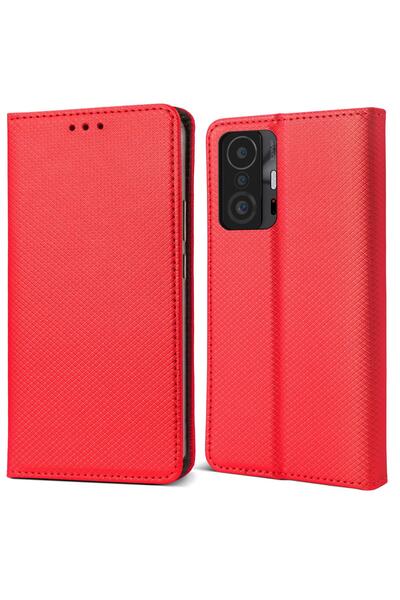 MOOZY Калъф за телефон, Moozy, Flip On, за Xiaomi 11T, Xiaomi 11T Pro, червен...