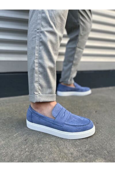 Ramer Jy180 Estilo X Laceless Suede Men's Casual Sports Classic Shoes Sbt - Blue